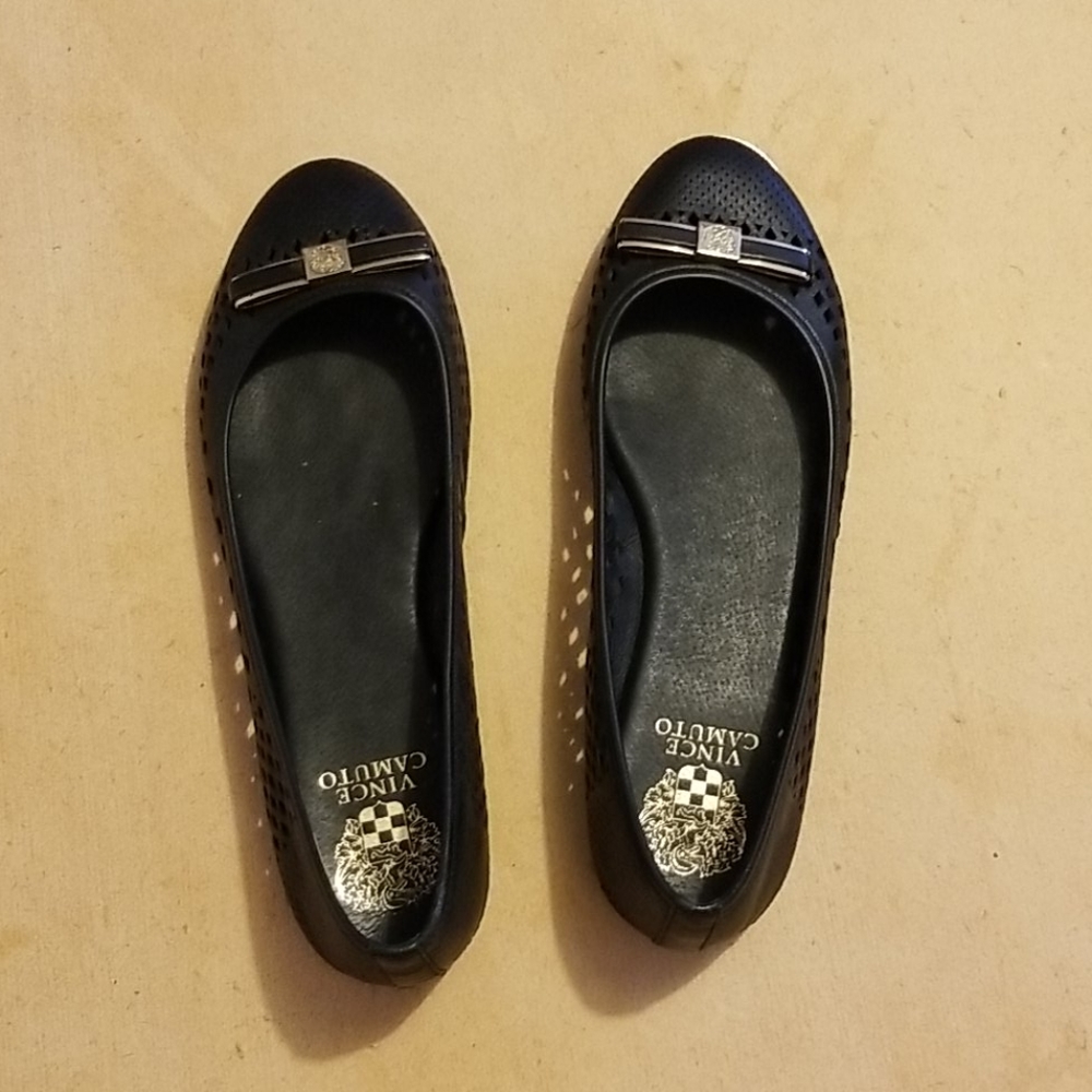 Vince camuto black perforated flats
